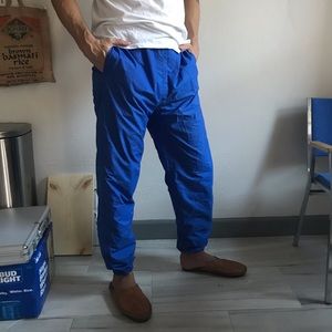 Blue track pants